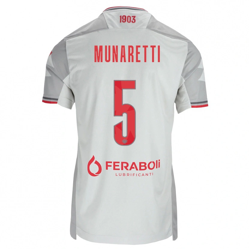Danxen Kinder Luca Munaretti #5 Grau Weiß Rot Auswärtstrikot Trikot 2026/27 T-Shirt Österreich