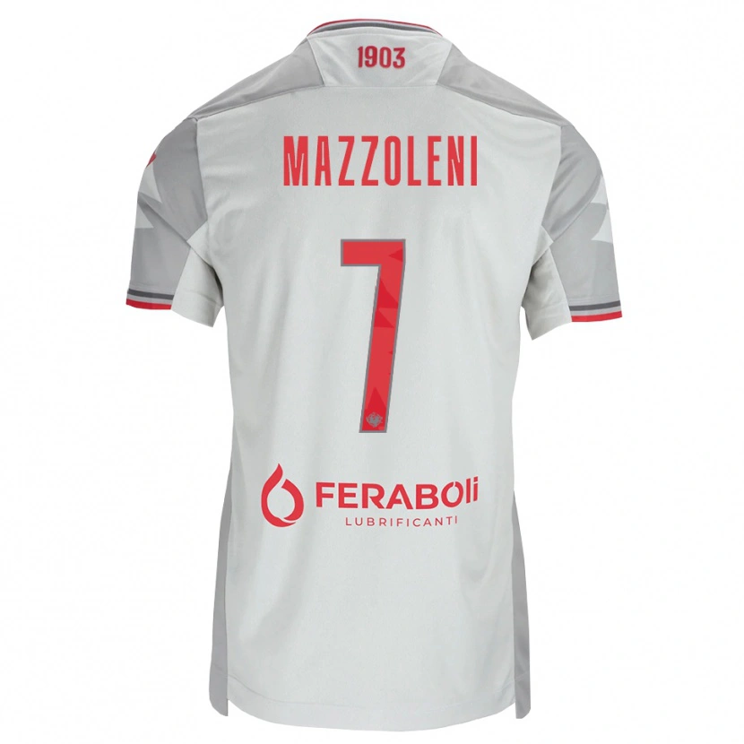 Danxen Kinder Andrea Mazzoleni #7 Grau Weiß Rot Auswärtstrikot Trikot 2026/27 T-Shirt Österreich