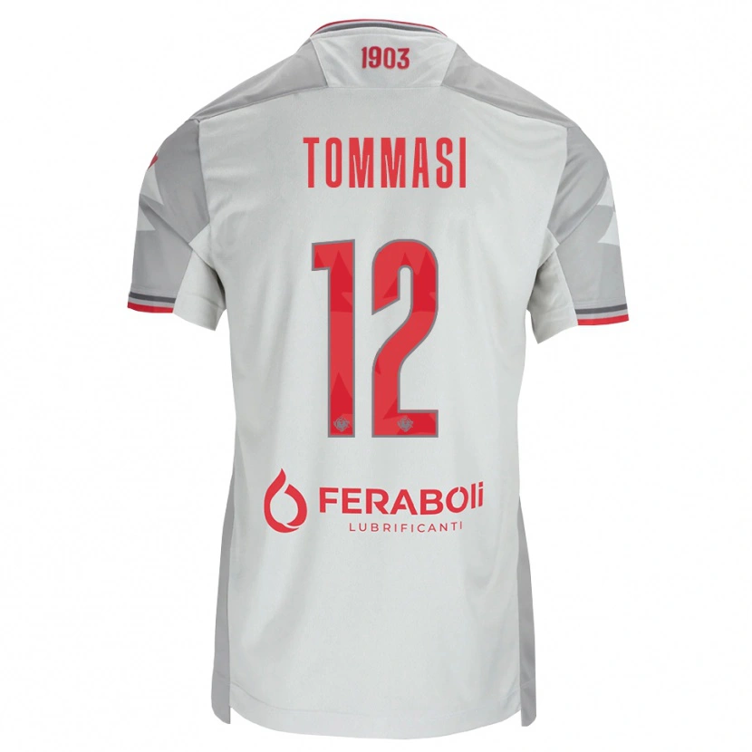 Danxen Kinder Francesco Tommasi #12 Grau Weiß Rot Auswärtstrikot Trikot 2026/27 T-Shirt Österreich