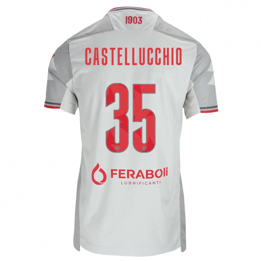 Danxen Kinder Gabriele Castellucchio #35 Grau Weiß Rot Auswärtstrikot Trikot 2026/27 T-Shirt Österreich