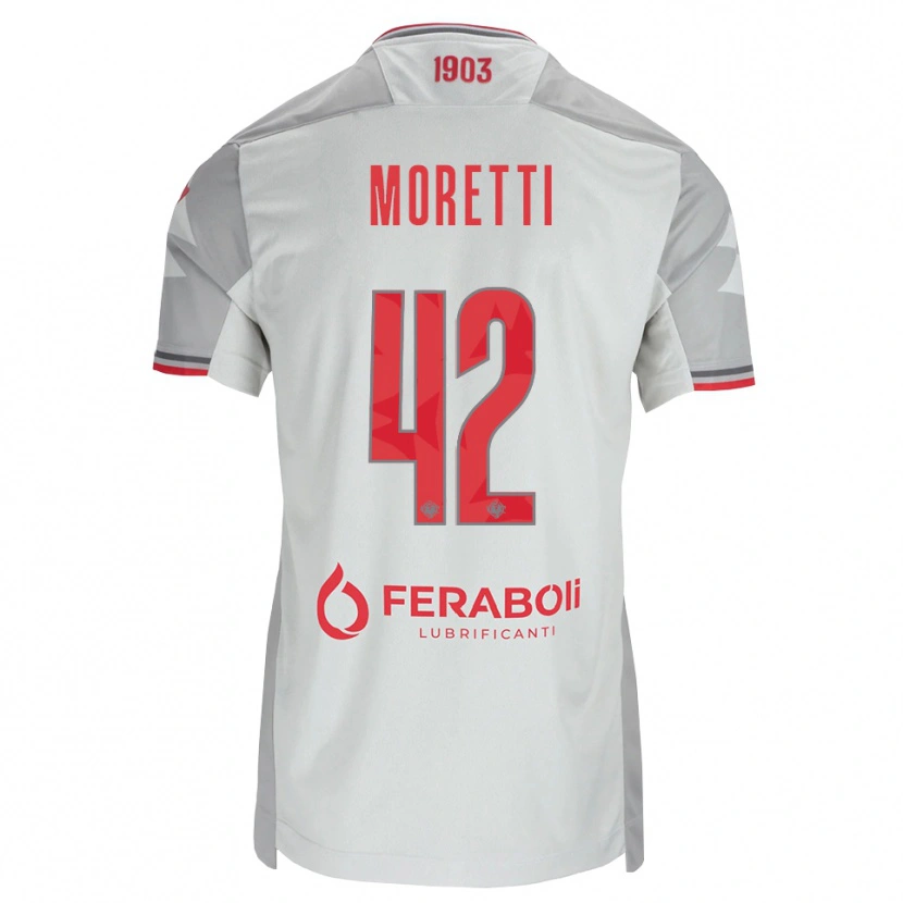 Danxen Kinder Lorenzo Moretti #42 Grau Weiß Rot Auswärtstrikot Trikot 2026/27 T-Shirt Österreich