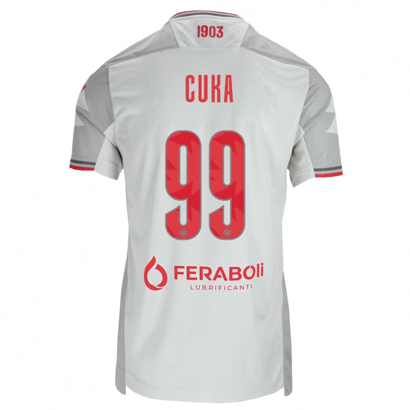 Danxen Kinder Samuel Cuka #99 Grau Weiß Rot Auswärtstrikot Trikot 2026/27 T-Shirt Österreich