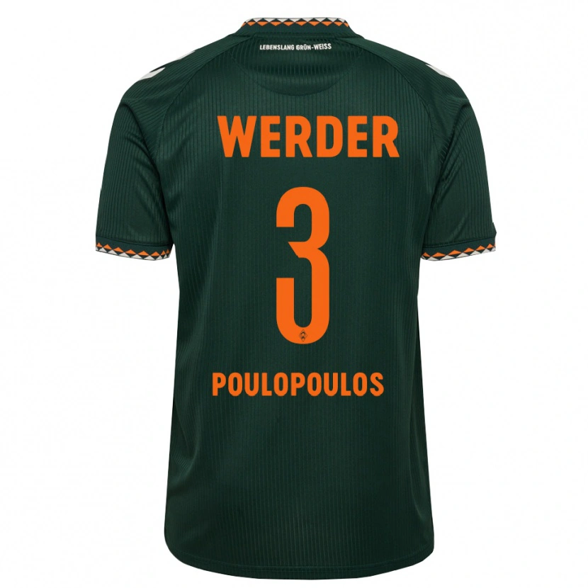 Danxen Kinder Andreas Poulopoulos #3 Dunkelgrün Orange Weiß Auswärtstrikot Trikot 2026/27 T-Shirt Österreich