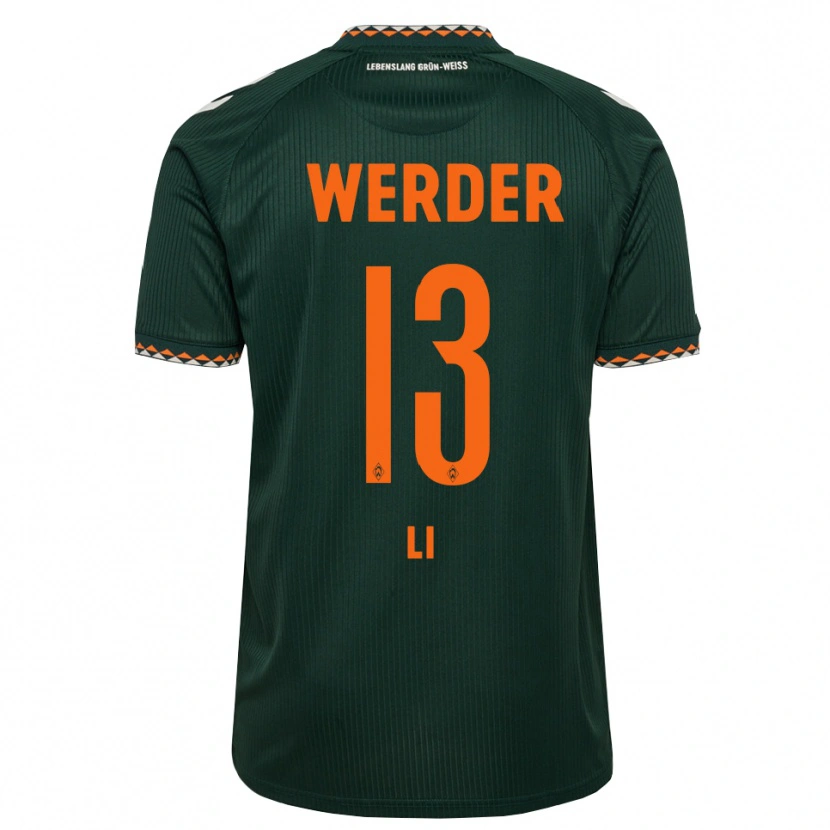 Danxen Kinder Xiancheng Li #13 Dunkelgrün Orange Weiß Auswärtstrikot Trikot 2026/27 T-Shirt Österreich