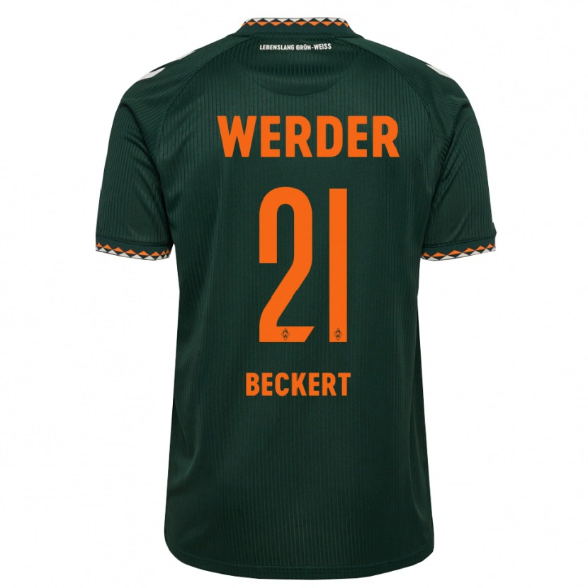 Danxen Kinder Jonathan Beckert #21 Dunkelgrün Orange Weiß Auswärtstrikot Trikot 2026/27 T-Shirt Österreich