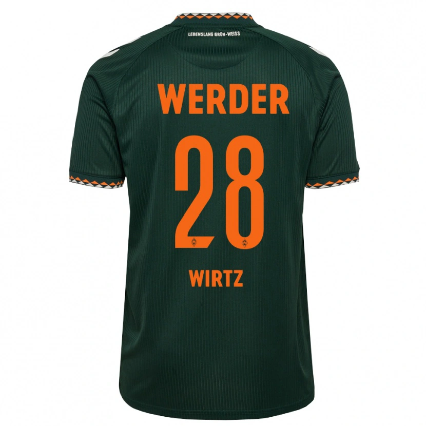Danxen Kinder Juliane Wirtz #28 Dunkelgrün Orange Weiß Auswärtstrikot Trikot 2026/27 T-Shirt Österreich