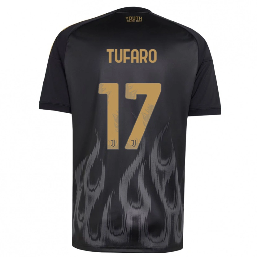 Danxen Kinder Gabriele Tufaro #17 Schwarz Braun Ausweichtrikot Trikot 2026/27 T-Shirt Österreich