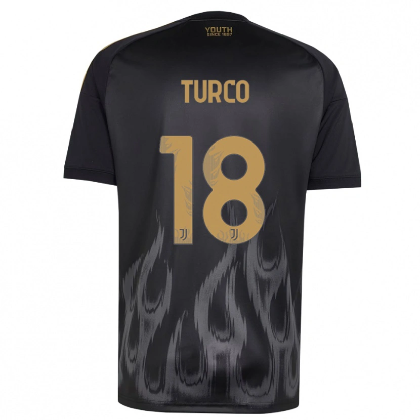 Danxen Kinder Nicolo Turco #18 Schwarz Braun Ausweichtrikot Trikot 2026/27 T-Shirt Österreich