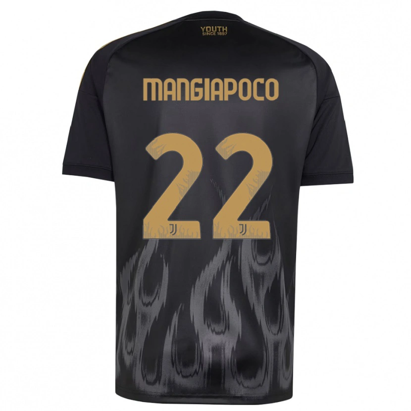 Danxen Kinder Stefano Mangiapoco #22 Schwarz Braun Ausweichtrikot Trikot 2026/27 T-Shirt Österreich