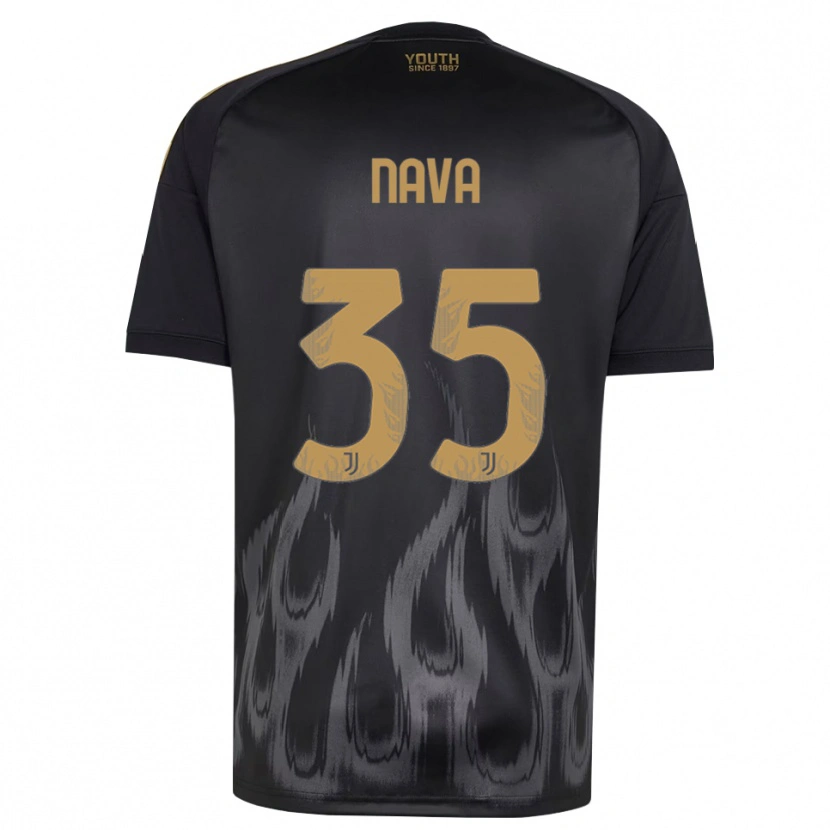 Danxen Kinder Sebastiano Nava #35 Schwarz Braun Ausweichtrikot Trikot 2026/27 T-Shirt Österreich