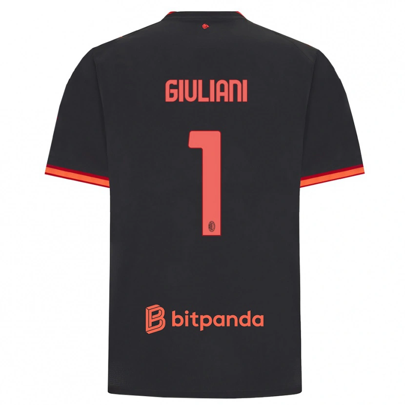 Danxen Kinder Laura Giuliani #1 Schwarz Rot Ausweichtrikot Trikot 2026/27 T-Shirt Österreich