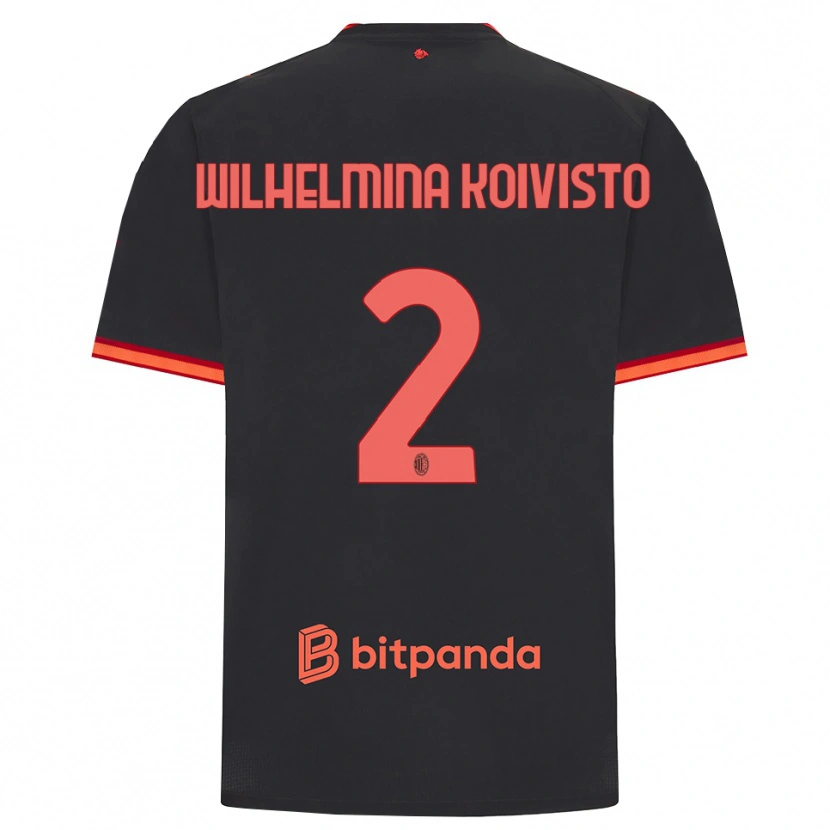 Danxen Kinder Emma Wilhelmina Koivisto #2 Schwarz Rot Ausweichtrikot Trikot 2026/27 T-Shirt Österreich