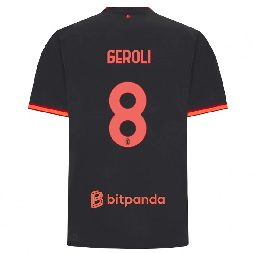 Danxen Kinder Matteo Geroli #8 Schwarz Rot Ausweichtrikot Trikot 2026/27 T-Shirt Österreich