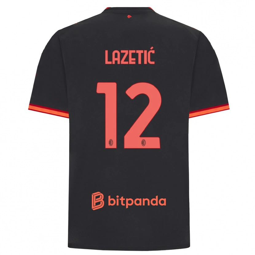 Danxen Kinder Marko Lazetic #12 Schwarz Rot Ausweichtrikot Trikot 2026/27 T-Shirt Österreich