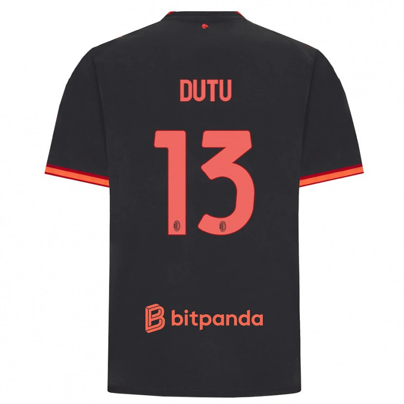 Danxen Kinder Matteo Dutu #13 Schwarz Rot Ausweichtrikot Trikot 2026/27 T-Shirt Österreich
