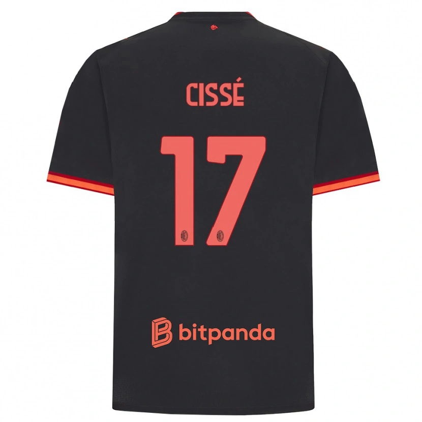 Danxen Kinder Maiga-Hamadoun Cissé #17 Schwarz Rot Ausweichtrikot Trikot 2026/27 T-Shirt Österreich