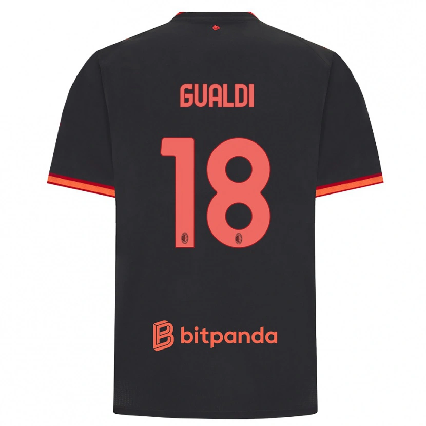 Danxen Kinder Andrea Gualdi #18 Schwarz Rot Ausweichtrikot Trikot 2026/27 T-Shirt Österreich