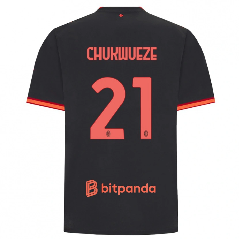Danxen Kinder Samuel Chukwueze #21 Schwarz Rot Ausweichtrikot Trikot 2026/27 T-Shirt Österreich