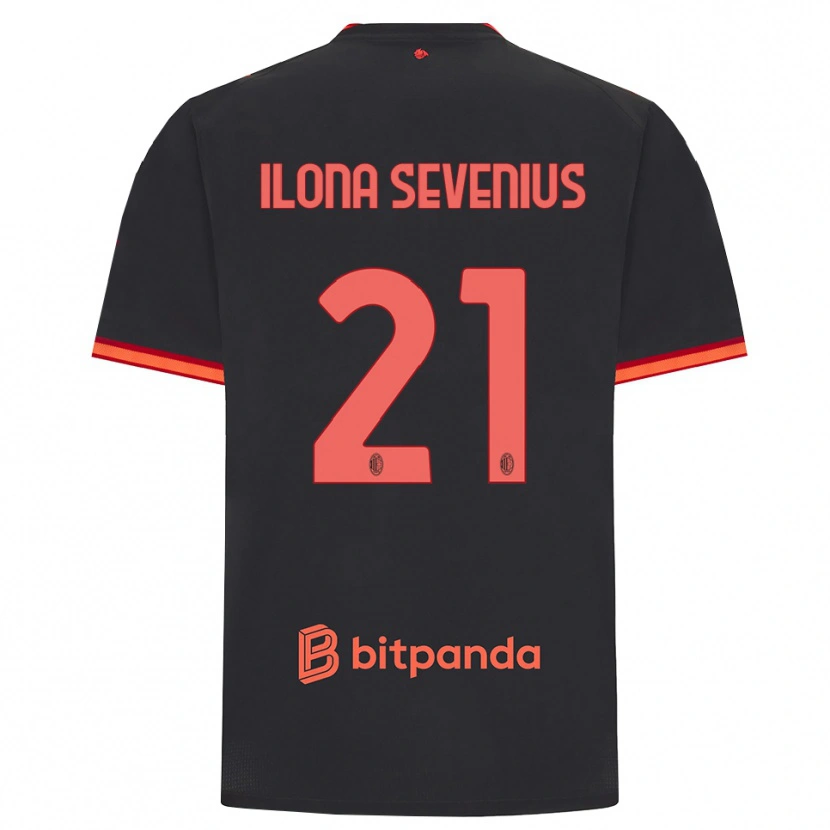 Danxen Kinder Oona Ilona Sevenius #21 Schwarz Rot Ausweichtrikot Trikot 2026/27 T-Shirt Österreich
