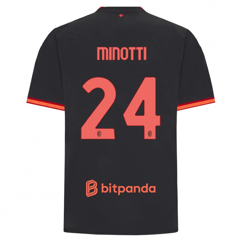 Danxen Kinder Gabriele Minotti #24 Schwarz Rot Ausweichtrikot Trikot 2026/27 T-Shirt Österreich