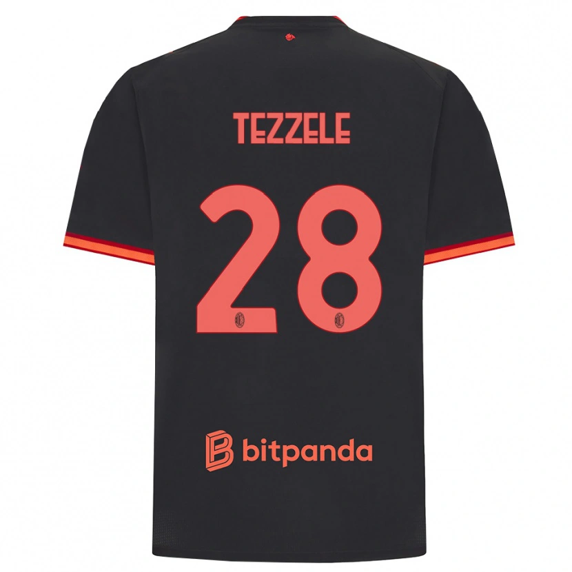 Danxen Kinder Matteo Tezzele #28 Schwarz Rot Ausweichtrikot Trikot 2026/27 T-Shirt Österreich