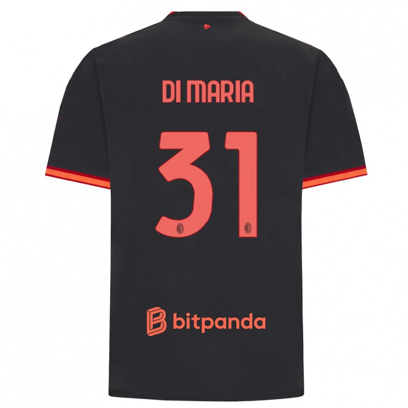 Danxen Kinder Alessandro Di Maria #31 Schwarz Rot Ausweichtrikot Trikot 2026/27 T-Shirt Österreich