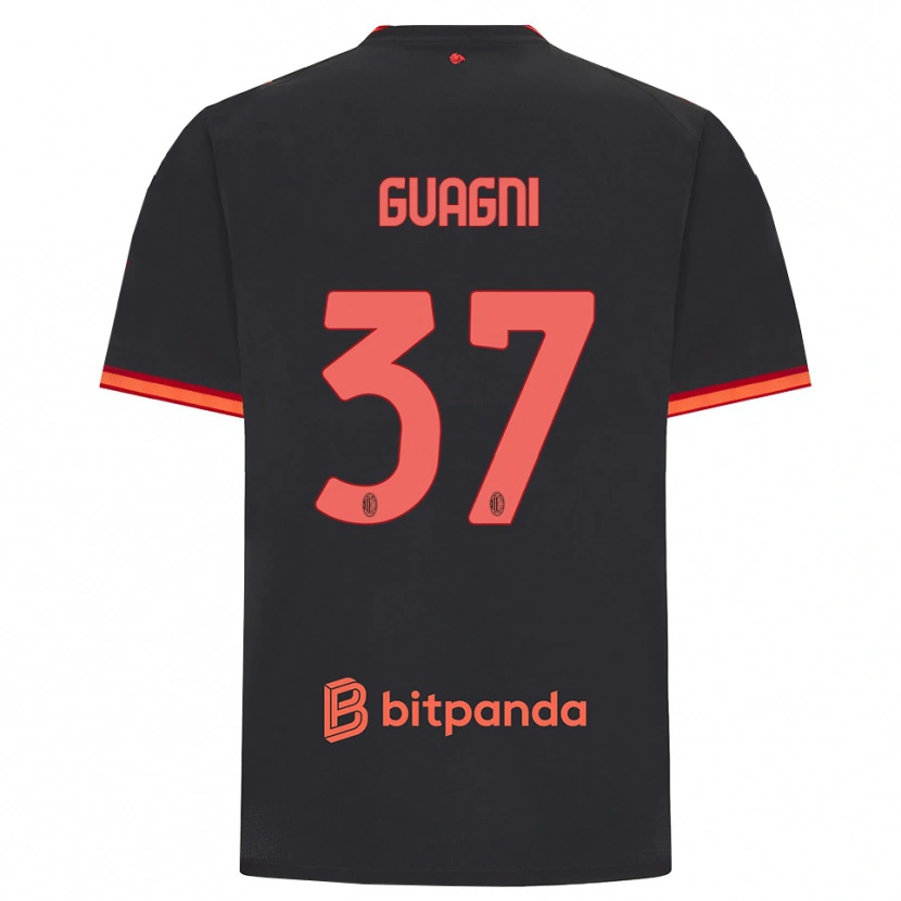 Danxen Kinder Alia Guagni #37 Schwarz Rot Ausweichtrikot Trikot 2026/27 T-Shirt Österreich