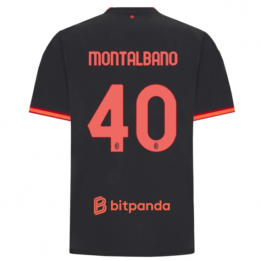 Danxen Kinder Nicolo Montalbano #40 Schwarz Rot Ausweichtrikot Trikot 2026/27 T-Shirt Österreich