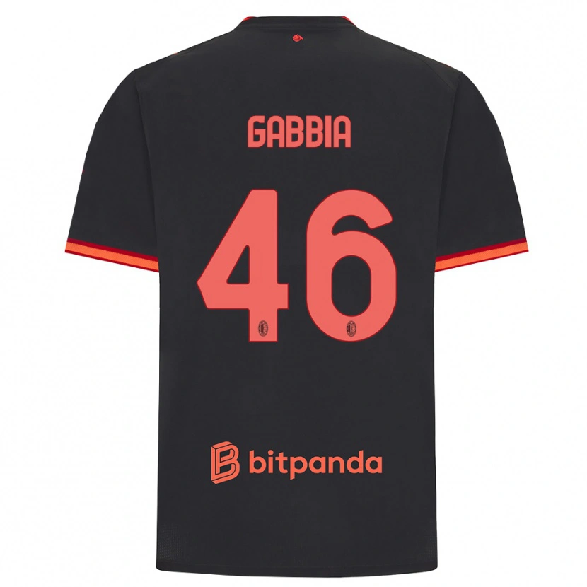 Danxen Kinder Matteo Gabbia #46 Schwarz Rot Ausweichtrikot Trikot 2026/27 T-Shirt Österreich