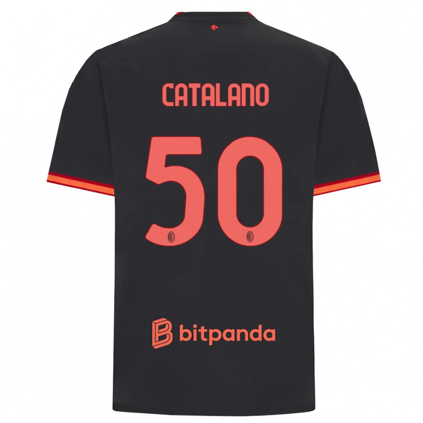 Danxen Kinder Alessio Catalano #50 Schwarz Rot Ausweichtrikot Trikot 2026/27 T-Shirt Österreich