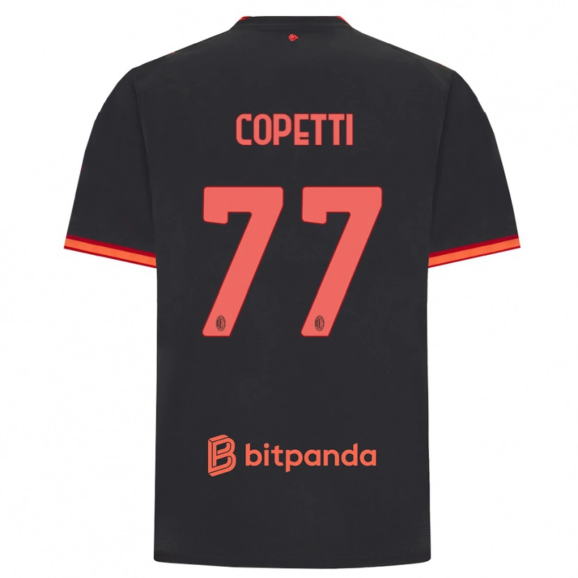 Danxen Kinder Matilde Copetti #77 Schwarz Rot Ausweichtrikot Trikot 2026/27 T-Shirt Österreich