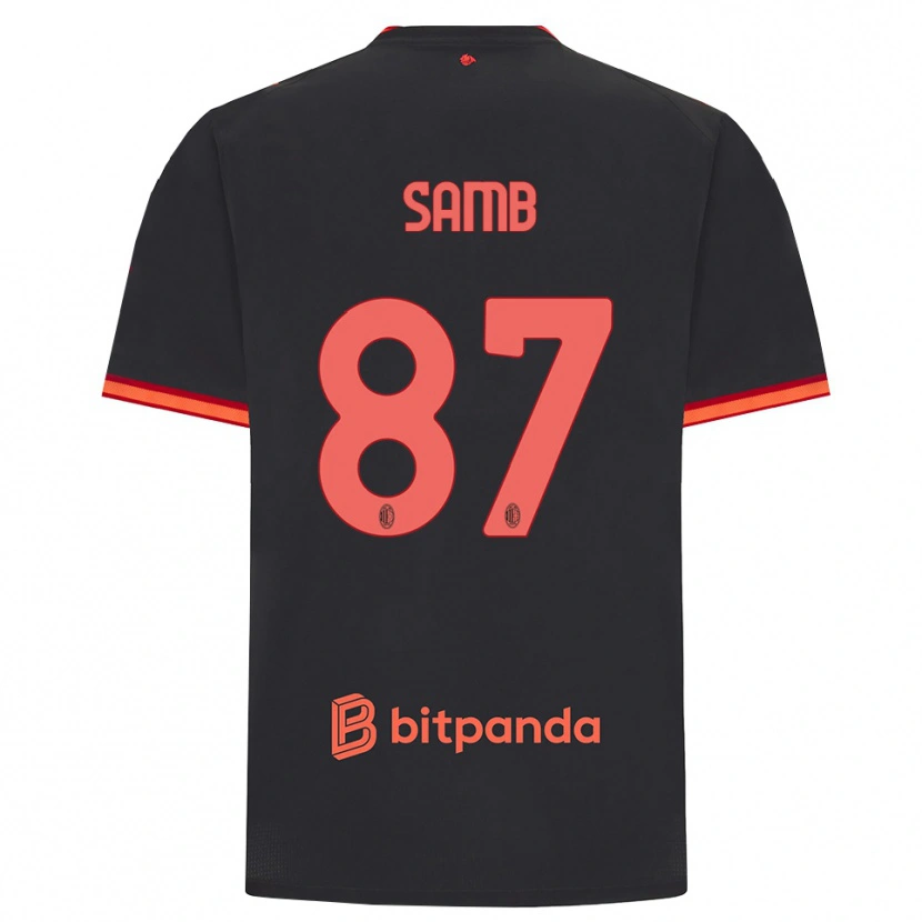 Danxen Kinder Ablaye Samb #87 Schwarz Rot Ausweichtrikot Trikot 2026/27 T-Shirt Österreich
