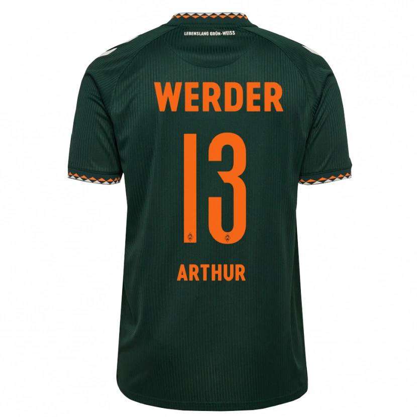 Danxen Kinder Arthur Augusto De Matos Soares #13 Dunkelgrün Orange Weiß Auswärtstrikot Trikot 2026/27 T-Shirt Österreich