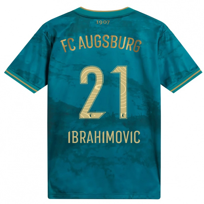 Danxen Kinder Arijon Ibrahimovic #21 Grün Braun Auswärtstrikot Trikot 2026/27 T-Shirt Österreich