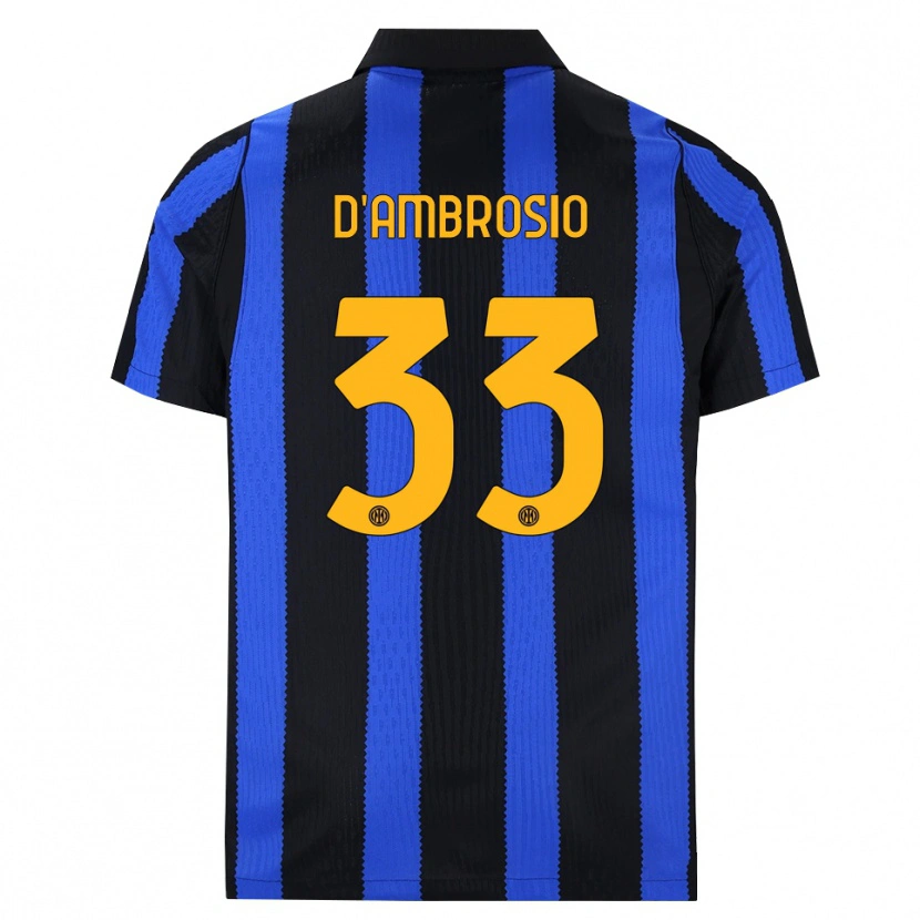 Danxen Herren Danilo D'ambrosio #33 Schwarz Blau Gelb Heimtrikot Trikot 2026/27 T-Shirt Österreich