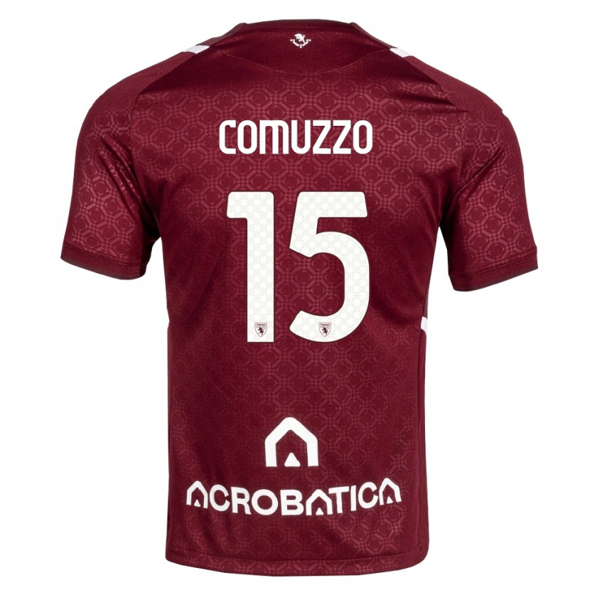 Danxen Herren Pietro Comuzzo #15 Burgund Weiß Heimtrikot Trikot 2026/27 T-Shirt Österreich