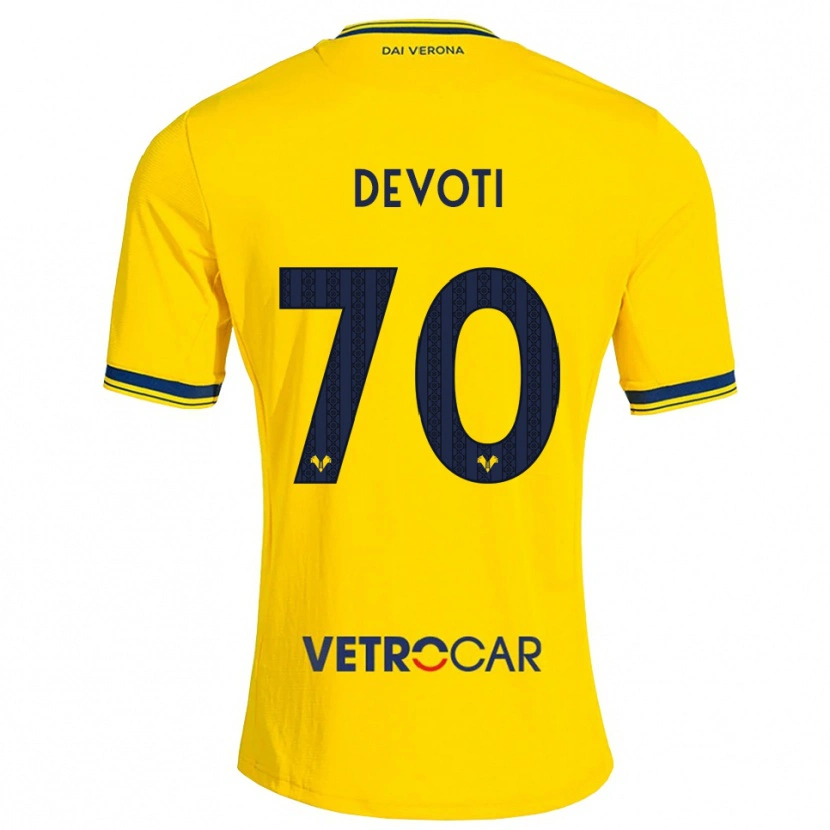 Danxen Herren Andrea Devoti #70 Gelb Rot Auswärtstrikot Trikot 2026/27 T-Shirt Österreich