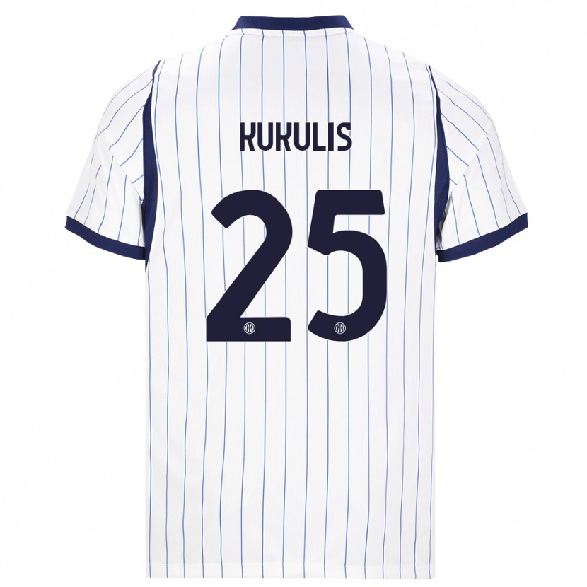 Danxen Herren Roberts Kukulis #25 Weiß Dunkelblau Auswärtstrikot Trikot 2026/27 T-Shirt Österreich