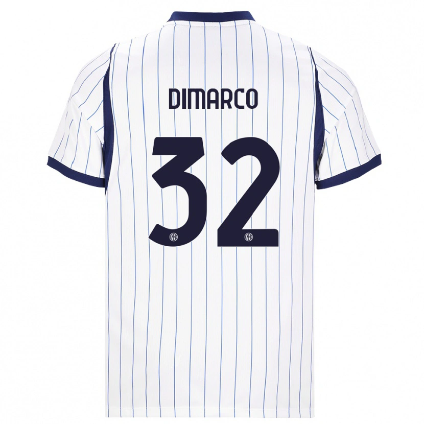 Danxen Herren Federico Dimarco #32 Weiß Dunkelblau Auswärtstrikot Trikot 2026/27 T-Shirt Österreich