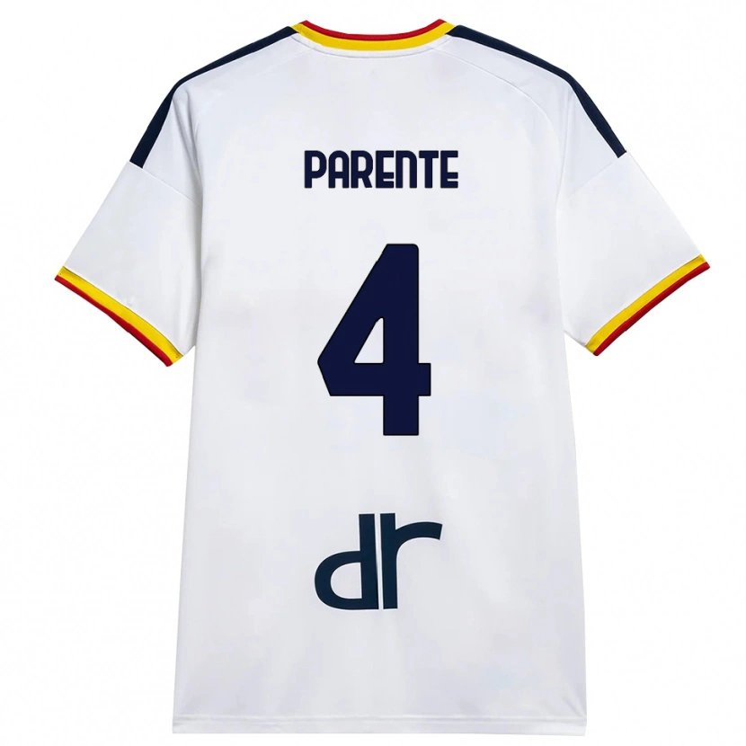 Danxen Herren Francesco Parente #4 Weiß Gelb Rot Auswärtstrikot Trikot 2026/27 T-Shirt Österreich