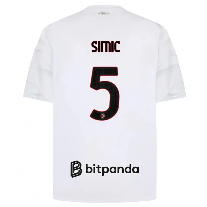 Danxen Herren Jan-Carlo Simic #5 Weiß Rot Schwarz Auswärtstrikot Trikot 2026/27 T-Shirt Österreich
