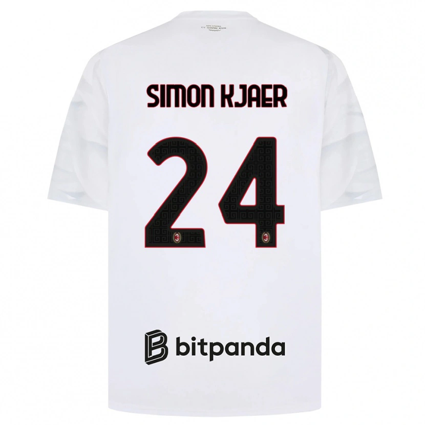 Danxen Herren Simon Kjaer #24 Weiß Rot Schwarz Auswärtstrikot Trikot 2026/27 T-Shirt Österreich
