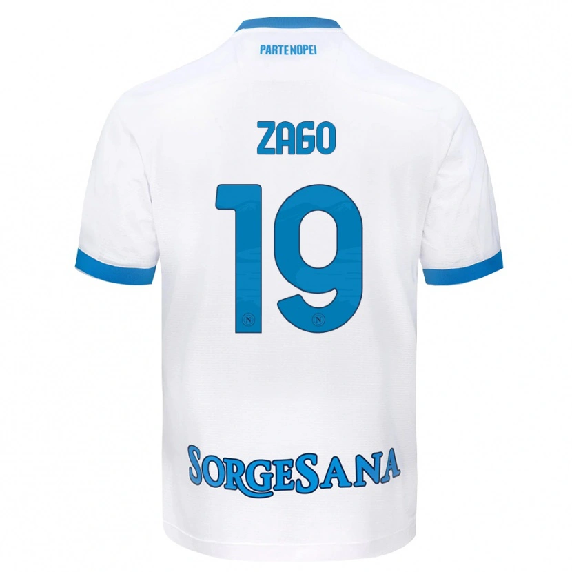 Danxen Herren Gabriele Zago #19 Weiß Hellblau Auswärtstrikot Trikot 2026/27 T-Shirt Österreich