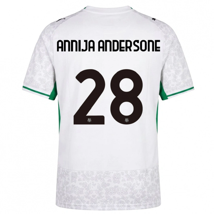 Danxen Herren Gabriela Annija Andersone #28 Weiß Schwarz Grün Auswärtstrikot Trikot 2026/27 T-Shirt Österreich