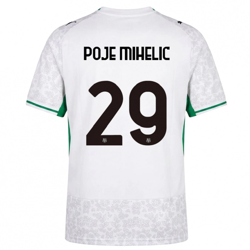 Danxen Herren Naja Poje Mihelič #29 Weiß Schwarz Grün Auswärtstrikot Trikot 2026/27 T-Shirt Österreich