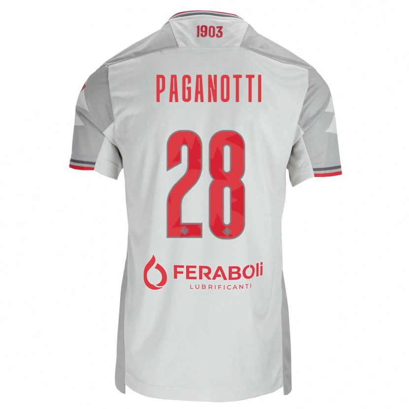 Danxen Herren Michele Paganotti #28 Grau Weiß Rot Auswärtstrikot Trikot 2026/27 T-Shirt Österreich