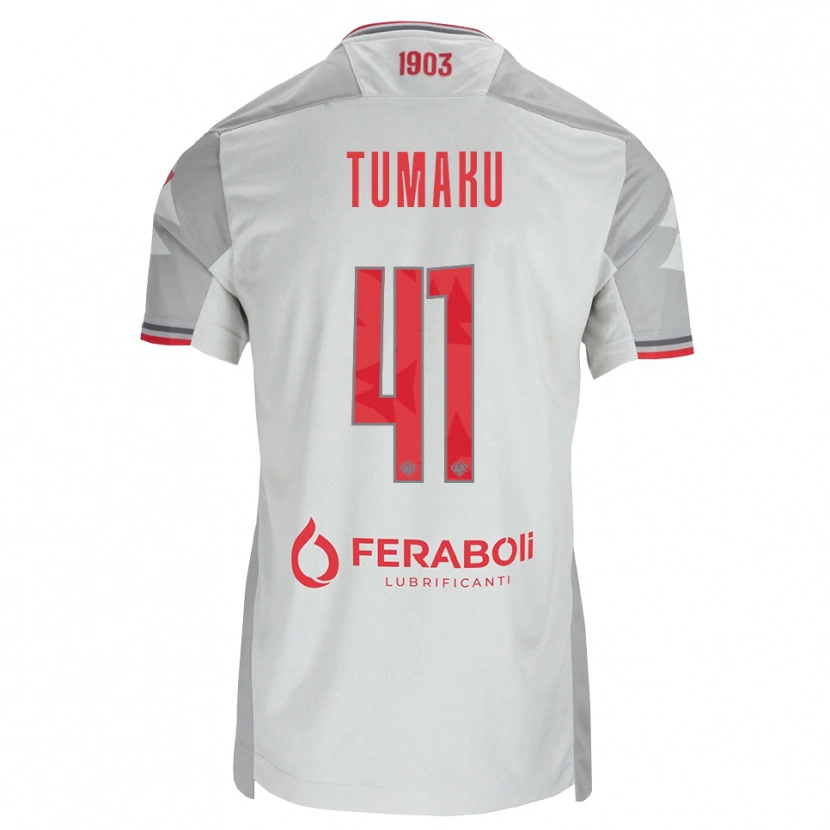 Danxen Herren Niccolò Tumaku #41 Grau Weiß Rot Auswärtstrikot Trikot 2026/27 T-Shirt Österreich