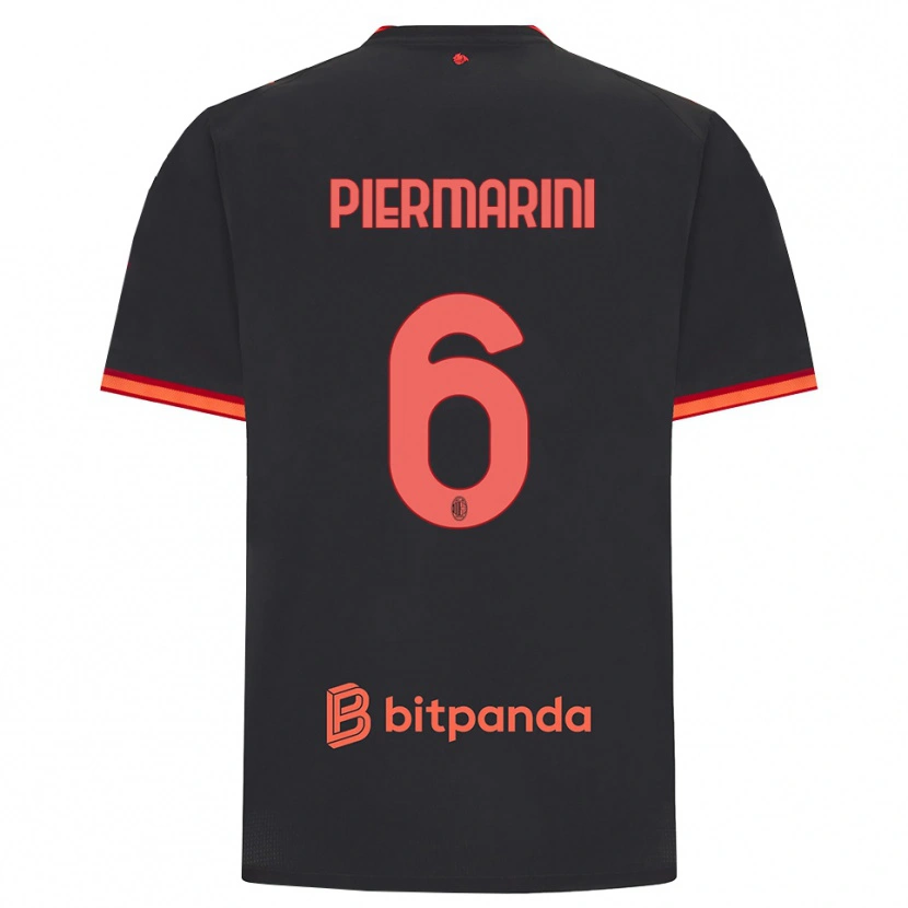 Danxen Herren Mattia Piermarini #6 Schwarz Rot Ausweichtrikot Trikot 2026/27 T-Shirt Österreich