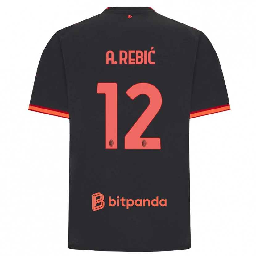 Danxen Herren Ante Rebic #12 Schwarz Rot Ausweichtrikot Trikot 2026/27 T-Shirt Österreich