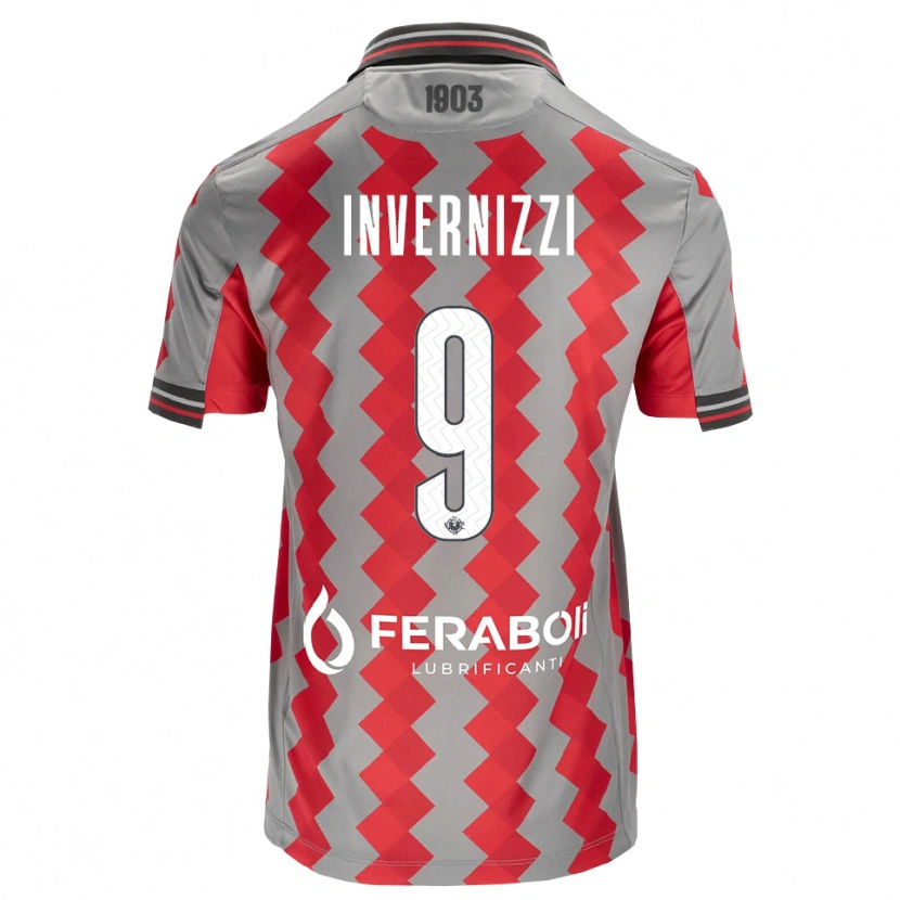 Danxen Damen Leonardo Invernizzi #9 Grau Rot Weiß Heimtrikot Trikot 2026/27 T-Shirt Österreich